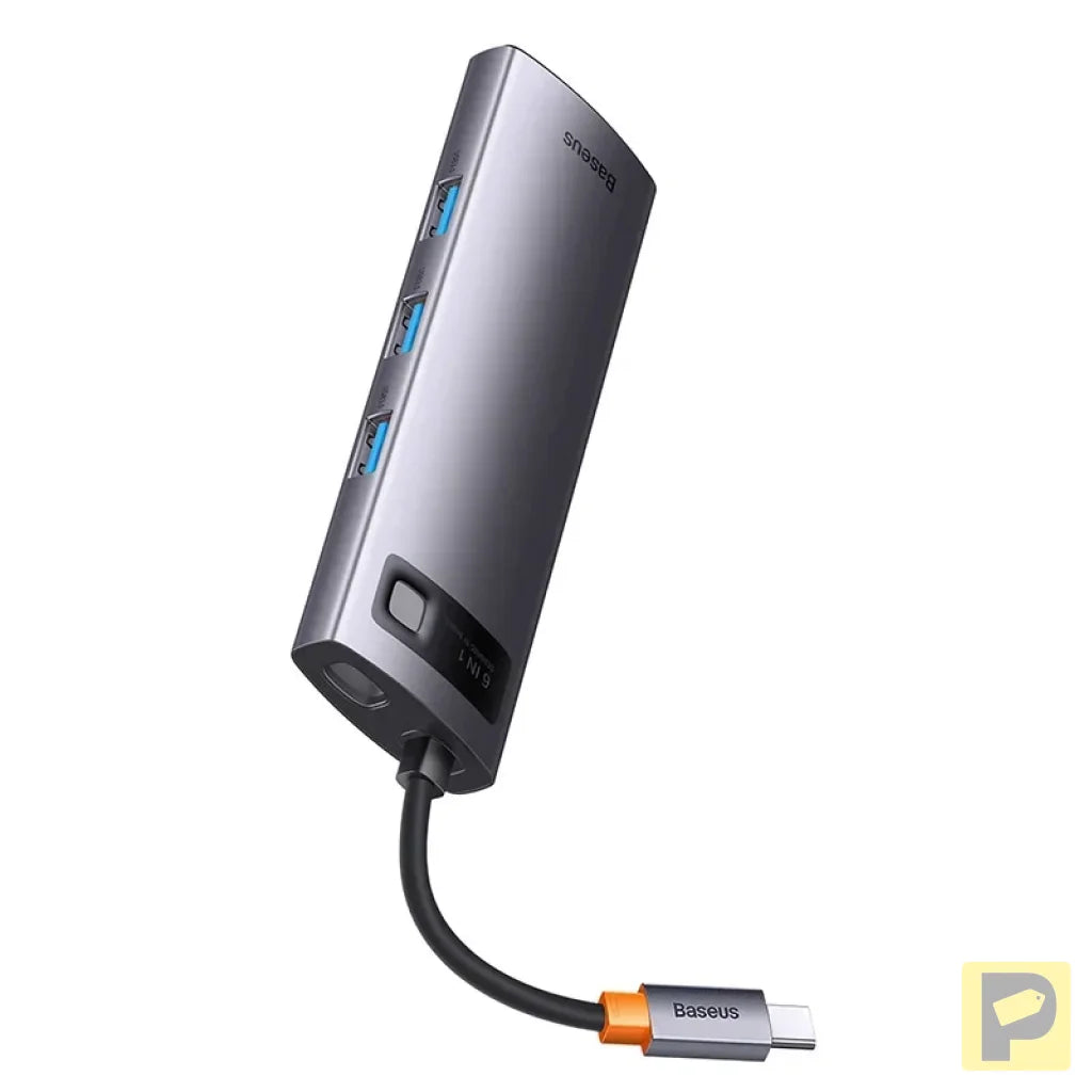 Hub 6in1 Baseus StarJoy Series, USB-C to 3x USB 3.0 + HDMI + USB-C PD + RJ45