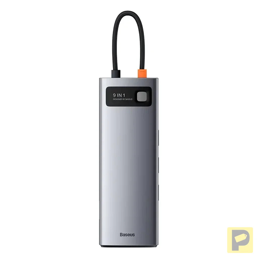 Hub 9in1 Baseus Metal Gleam Series, USB-C to 3x USB 3.0 + HDMI + USB-C PD + Ethernet RJ45 + microSD/SD + VGA