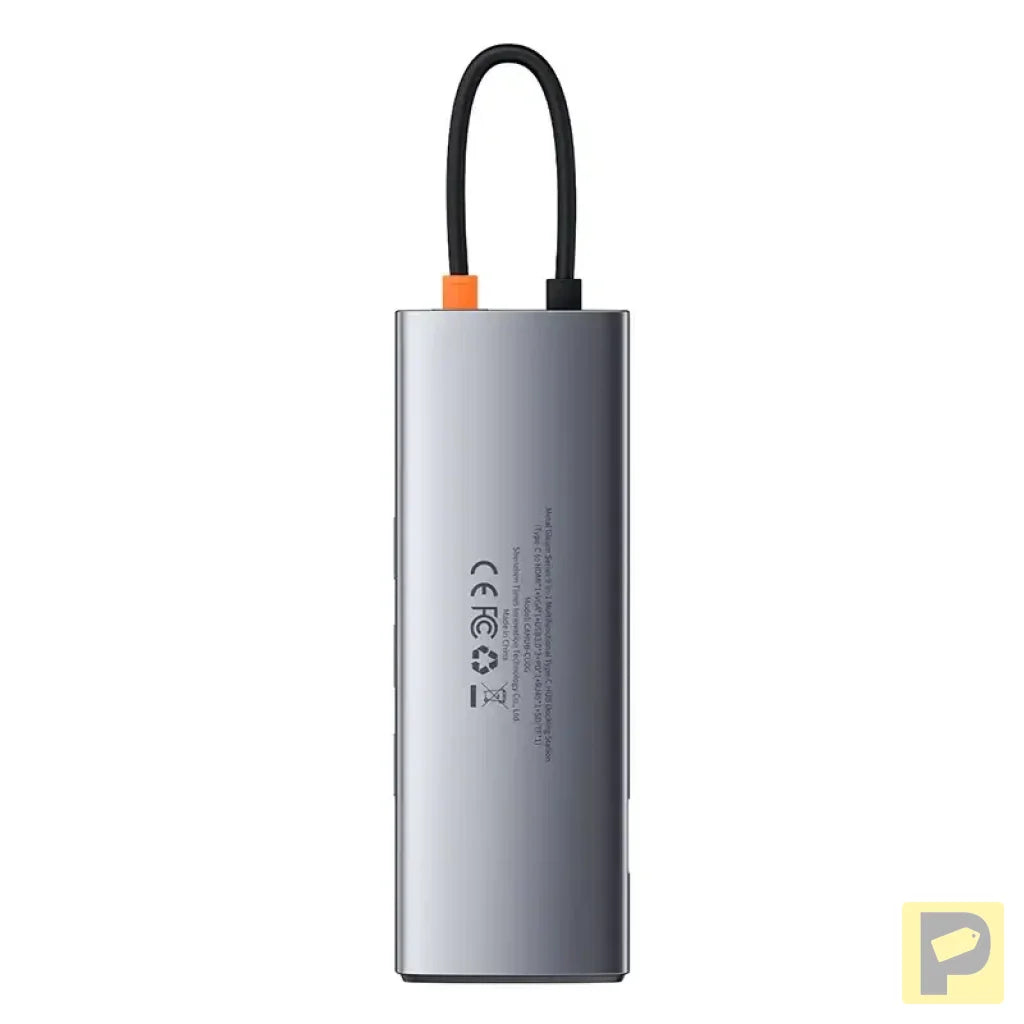 Hub 9in1 Baseus Metal Gleam Series, USB-C to 3x USB 3.0 + HDMI + USB-C PD + Ethernet RJ45 + microSD/SD + VGA