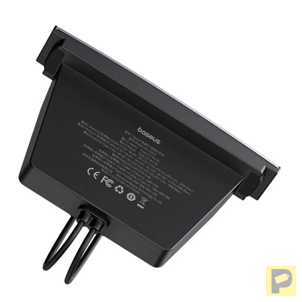 Hub Baseus T-Space with USB-C to USB-C cables for Tesla Cars (black)