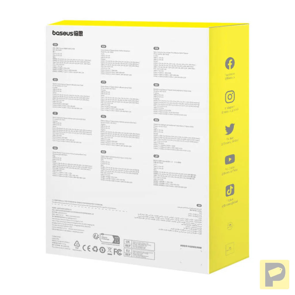 Hub Baseus T-Space with USB-C to USB-C cables for Tesla Cars (black)