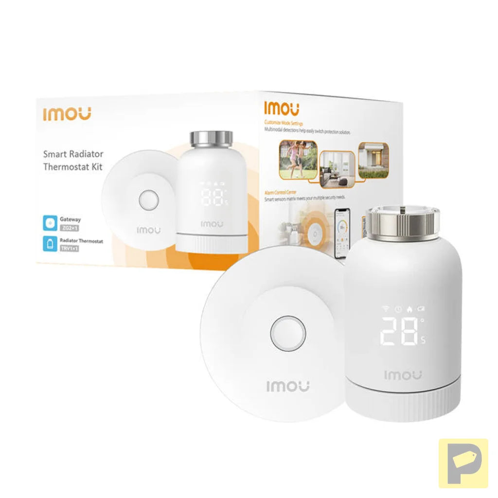 IMOU KIT-TRV1-EU-2 ZigBee thermostatic head kit with 6 adapters and gateway