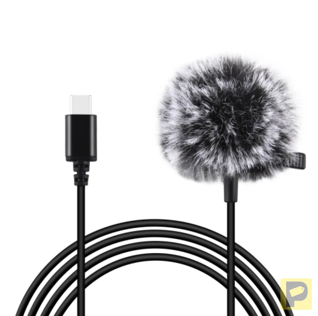 Jack Puluz tie microphone with clip PU425 1.5m USB-C