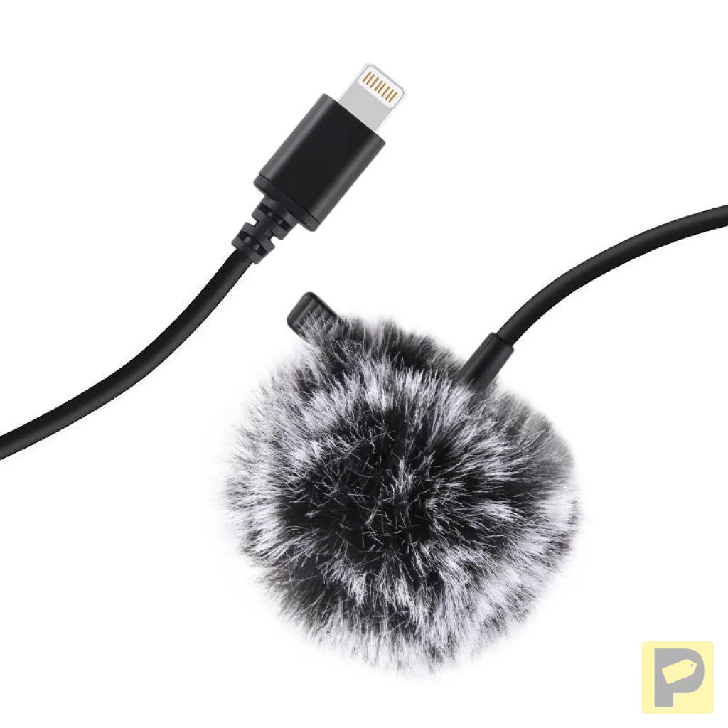 Jack Puluz tie microphone with clip PU426 1.5m 3.5mm Lightning