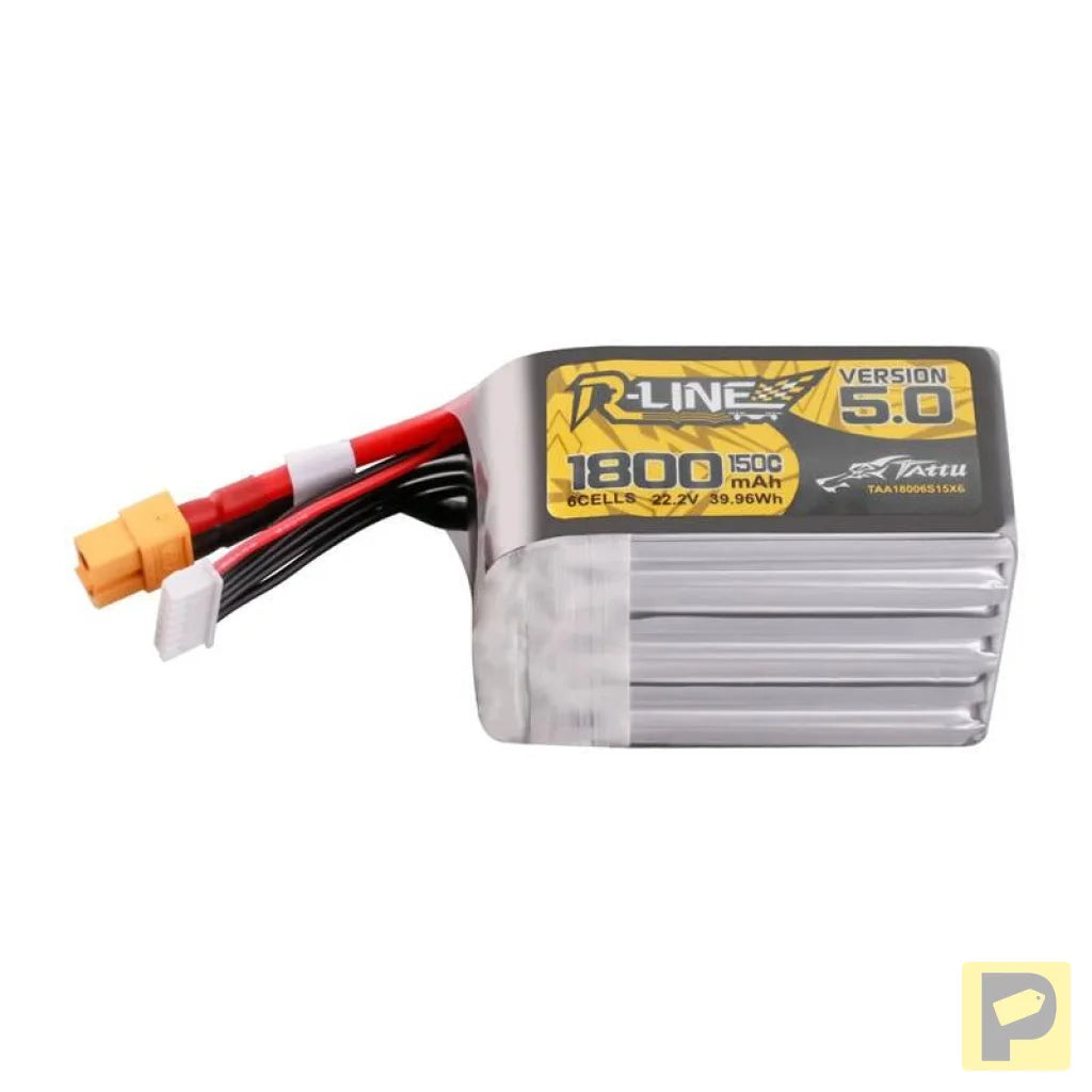 Lipo Tattu R-Line Version 5.0 1800mAh 22.2V 150C 6S battery with XT60 connector