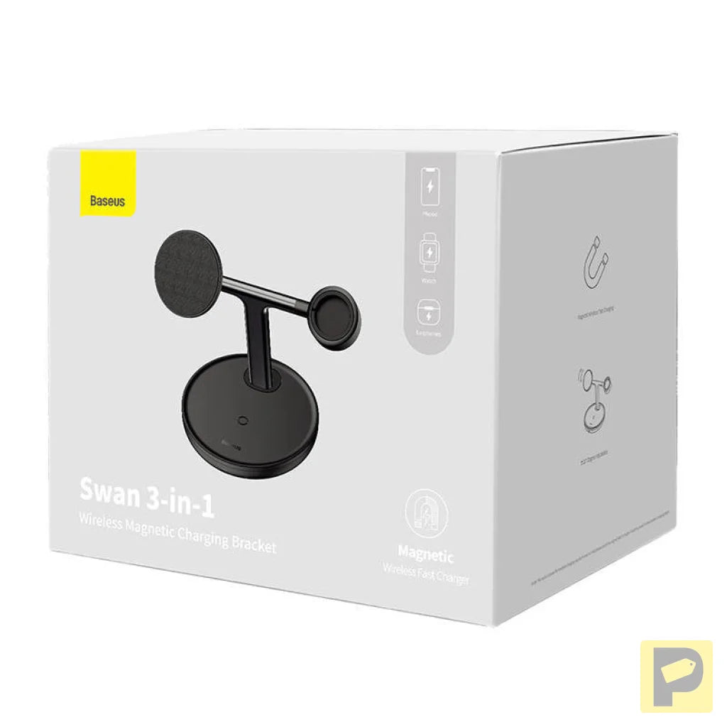 Magnetic Charging Bracket Baseus Swan 3 in 1 20W (black)
