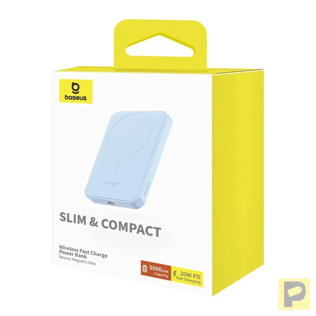 Magnetic Mini Powerbank Baseus 5000mAh, USB-C 20W (blue)