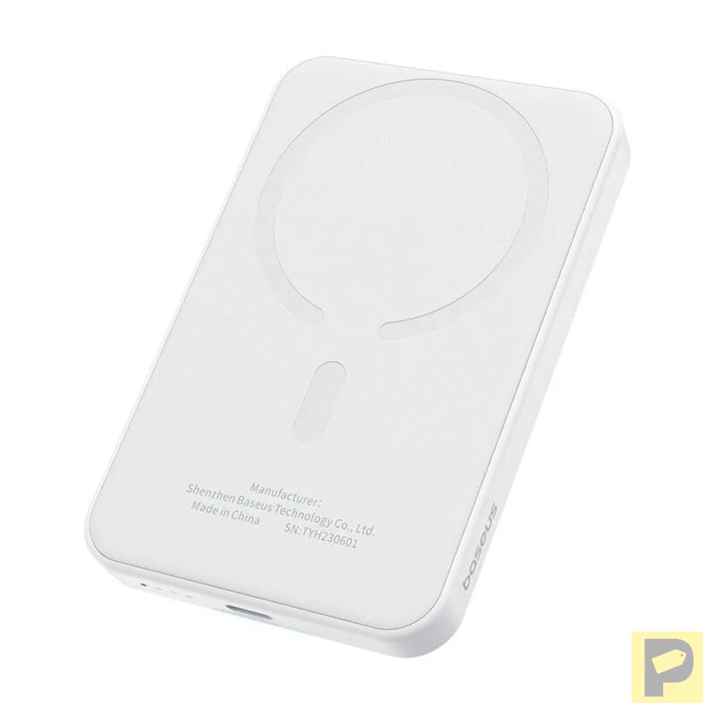 Magnetic Mini Powerbank Baseus 5000mAh, USB-C 20W (white)