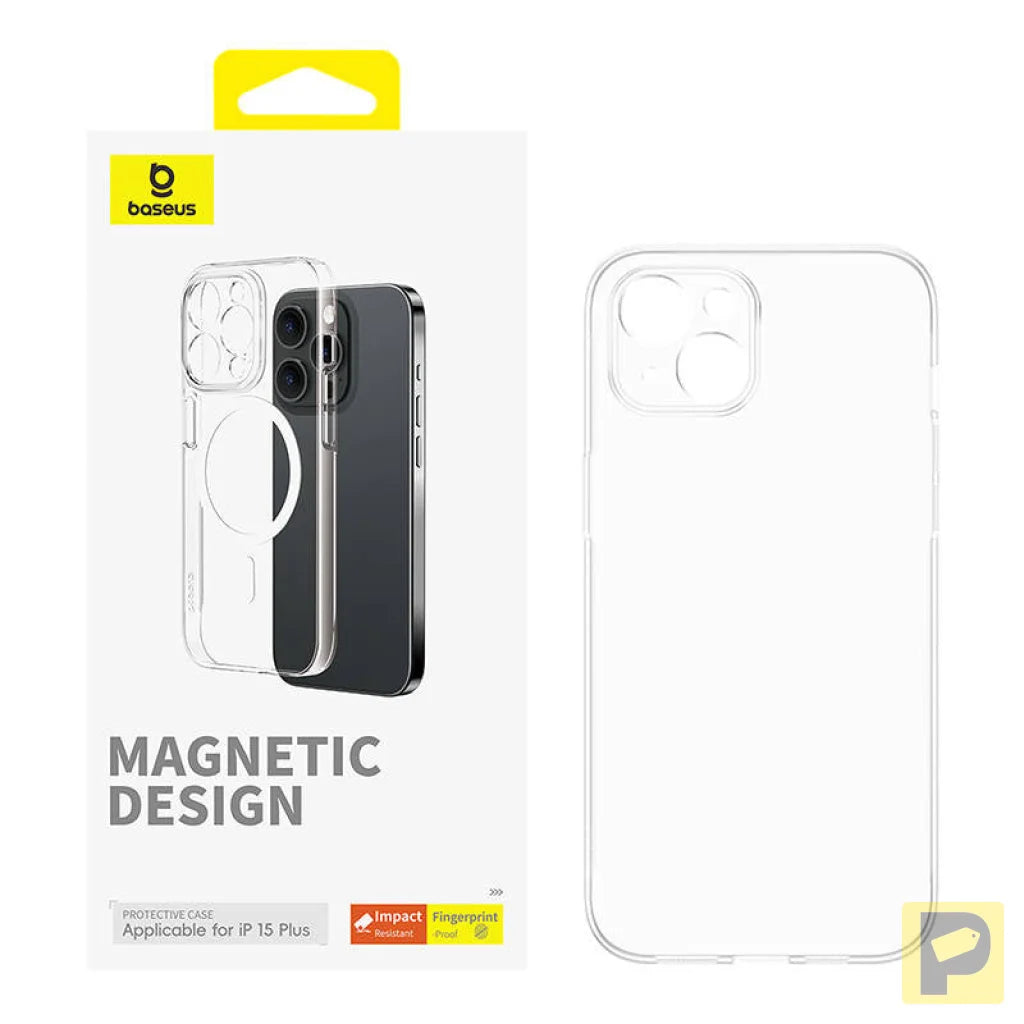 Magnetic Phone Case for iPhone 15 Plus Baseus OS-Lucent Series (Clear)