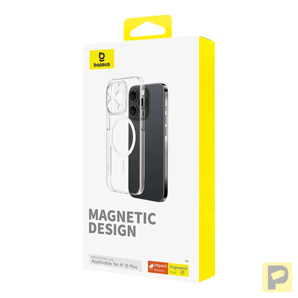 Magnetic Phone Case for iPhone 15 Plus Baseus OS-Lucent Series (Clear)