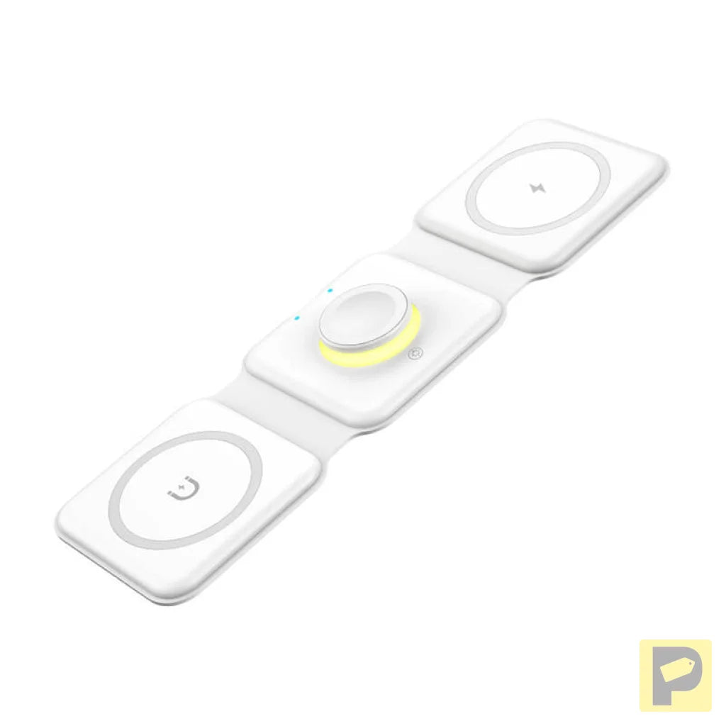 Magnetic wireless charger, Essager, EWXCX3-NMC02, 3w1, 15W (white)