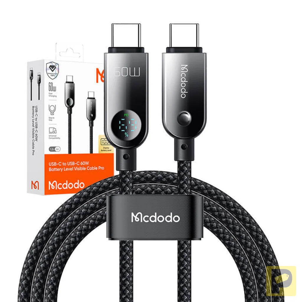 Mcdodo CA-4780 USB-C to USB-C 60W data cable 1.2m (black)