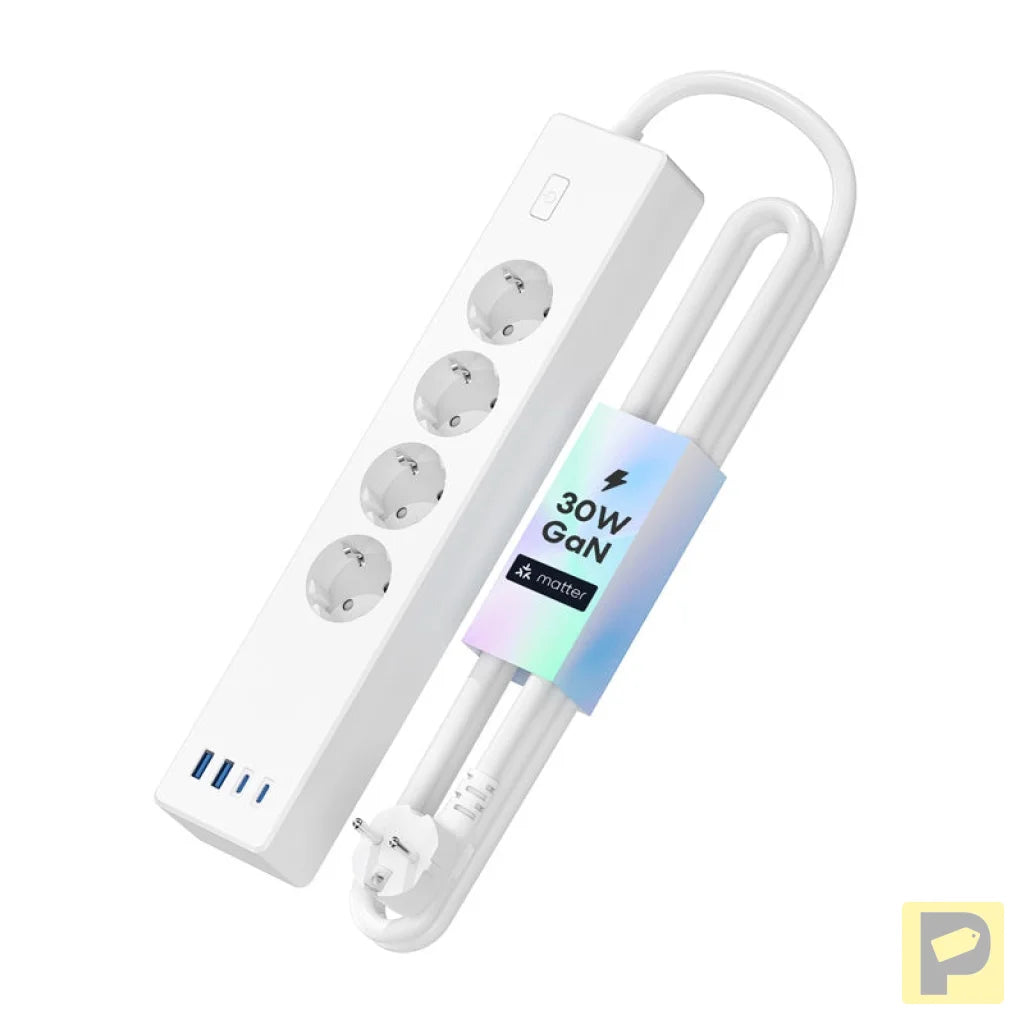 Meross MSP844(EU) smart fast charging power strip, 4 outlets + 2x USB-A + 2x USB-C (Matter)