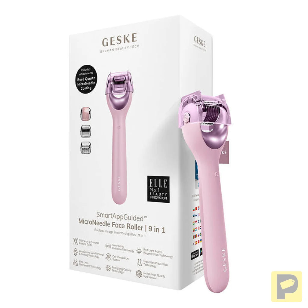 Micro Needle Face Roller 9in1 Geske with APP (pink)
