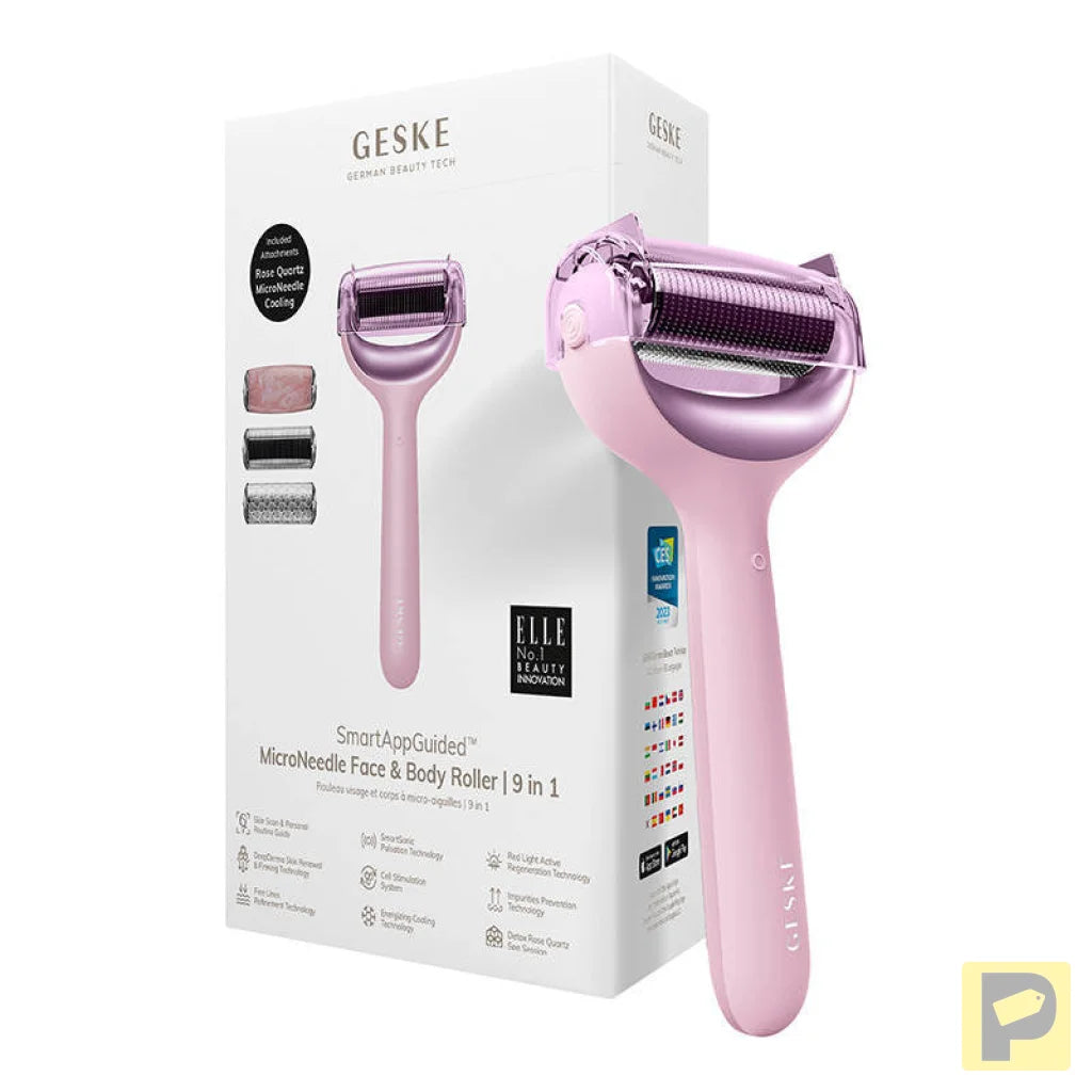 MicroNeedle Face&Body Roller 9in1 Geske with APP (pink)
