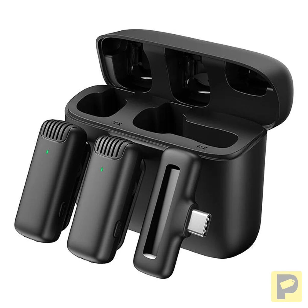 Microphone with charging case Apexel APL-MIC008 Type-C, 2 pcs.