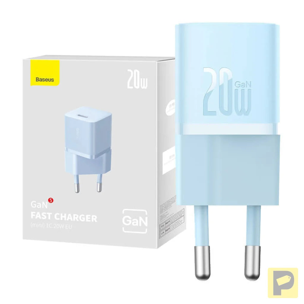 Mini wall charger Baseus GaN5 20W (blue)