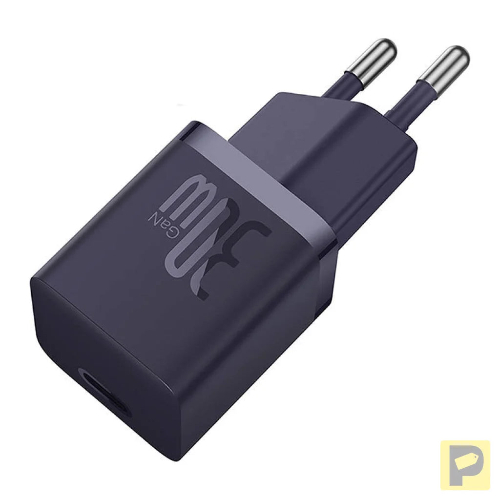 Mini wall charger Baseus GaN5 30W (purple)