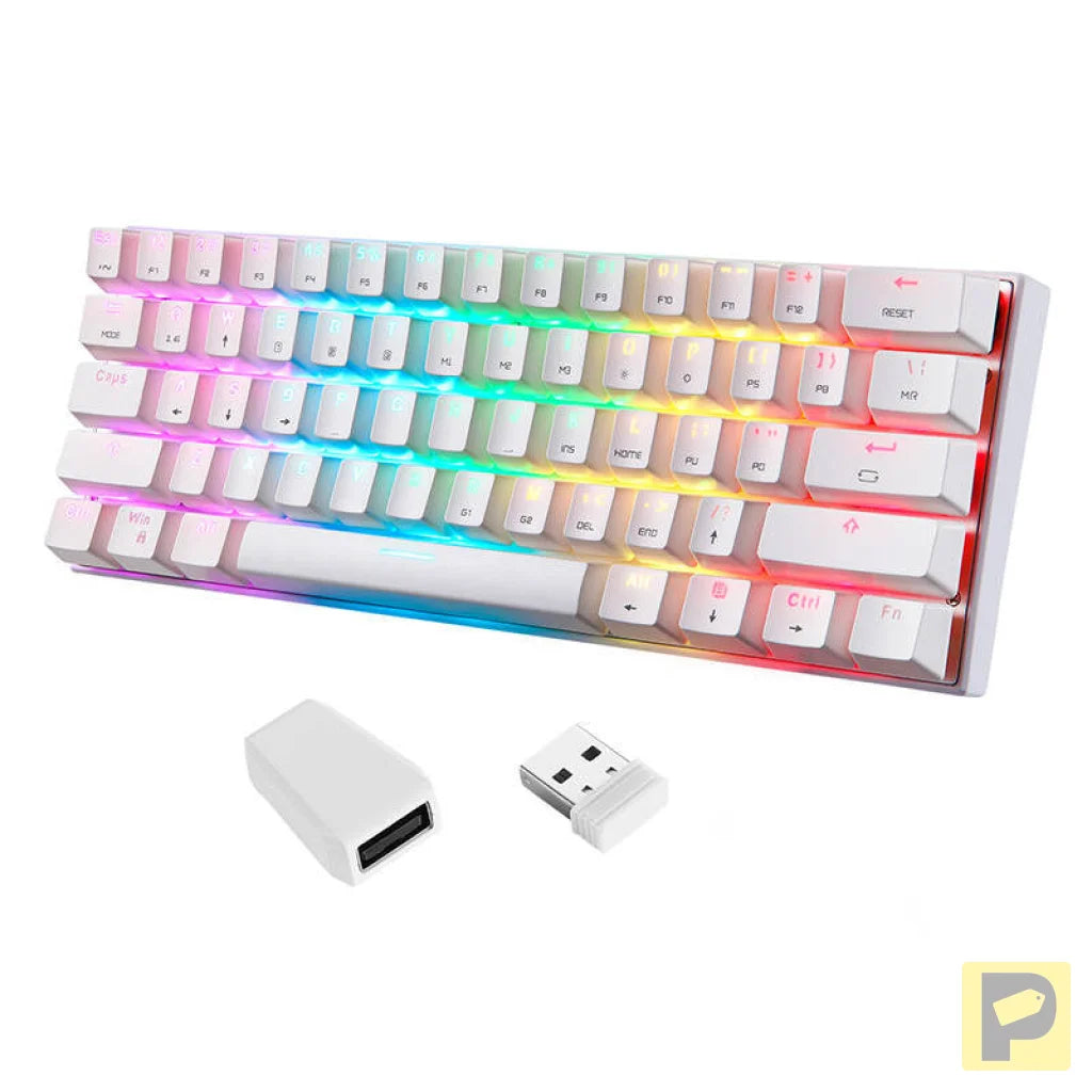 Motospeed SK62 Wireless Mechanical Keyboard White (blue switches)