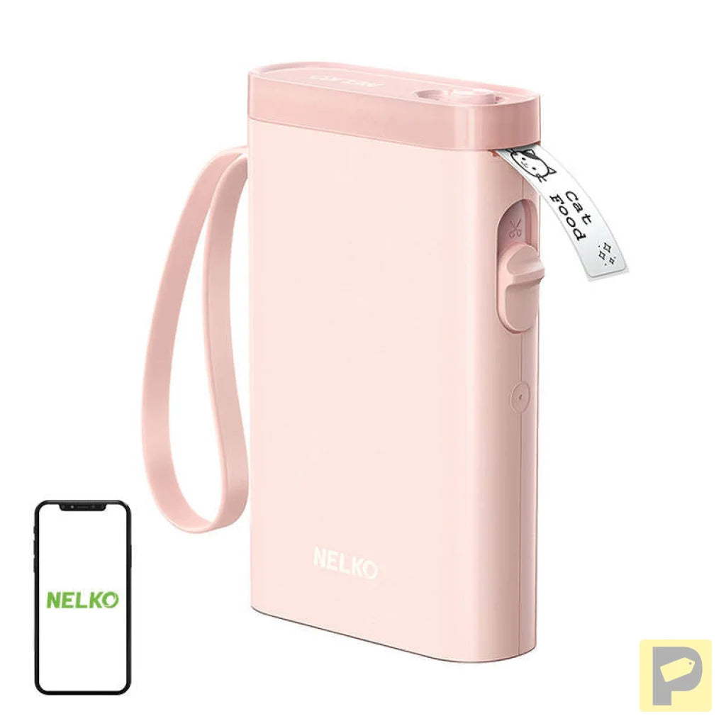 Nelko P21 thermal label printer (pink)