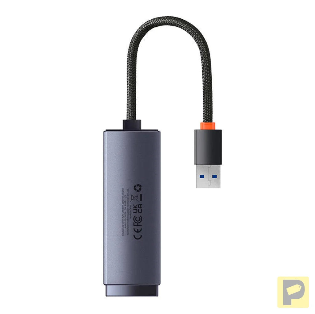Network adapter Baseus Lite Series USB to RJ45, 1000Mbps (grey)