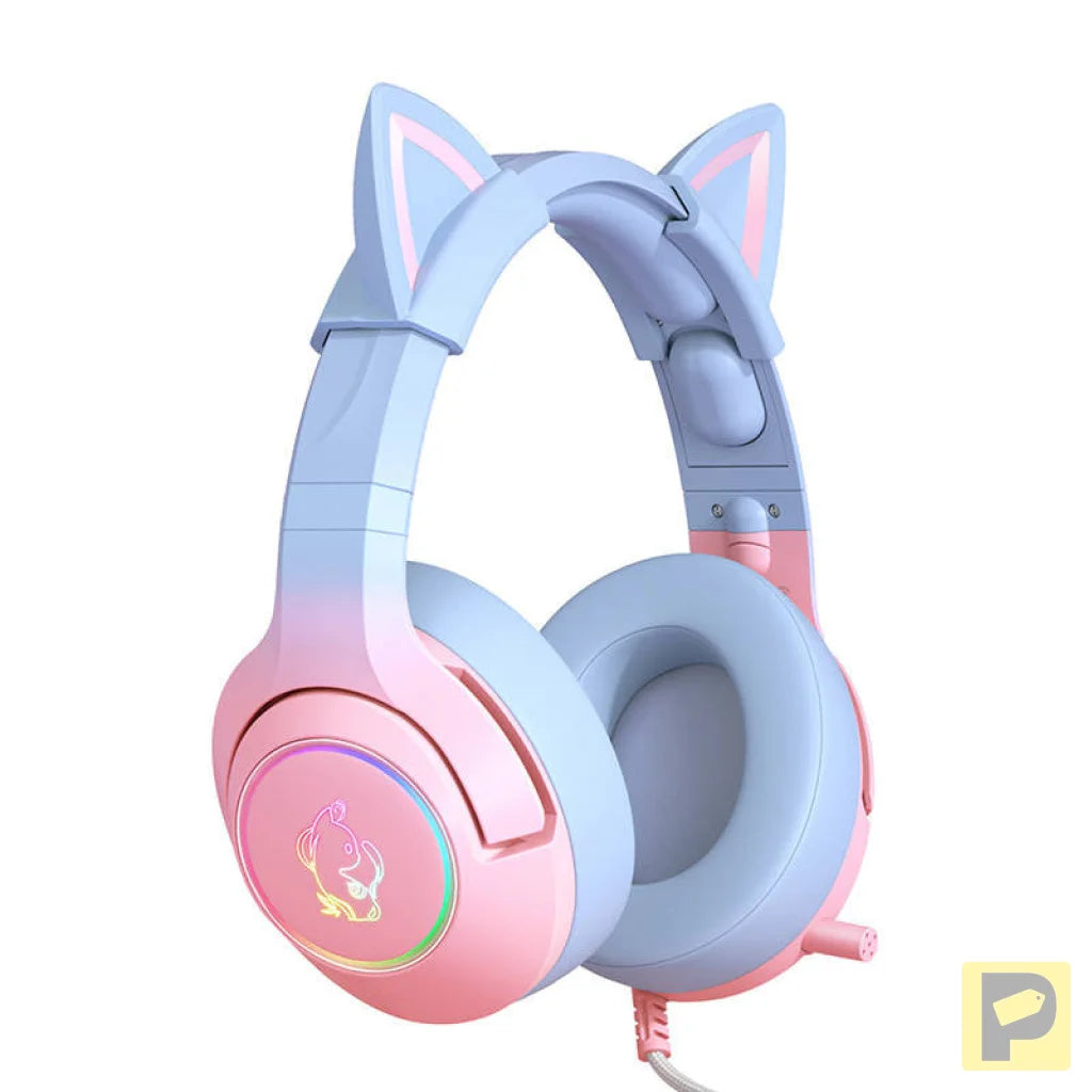 ONIKUMA K9 Pink and Blue Gaming Headphones
