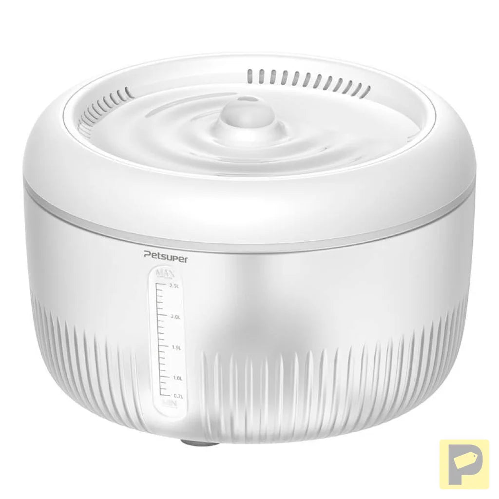 Petsuper PW02 2.5L smart dog and cat fountain/drinker (white)