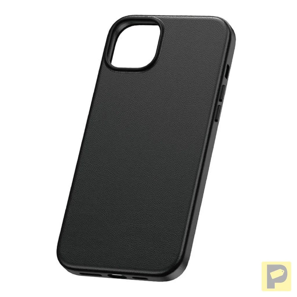 Phone Case for iPhone 15 ProMax Baseus Fauxther Series (Black)