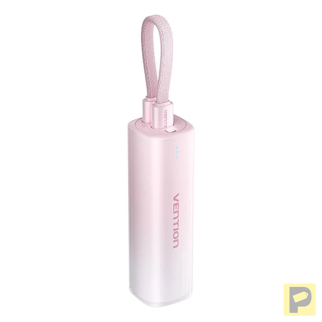 Powerbank 5000mAh Vention FHWR0 20W + USB-C to lightning cable (pink)