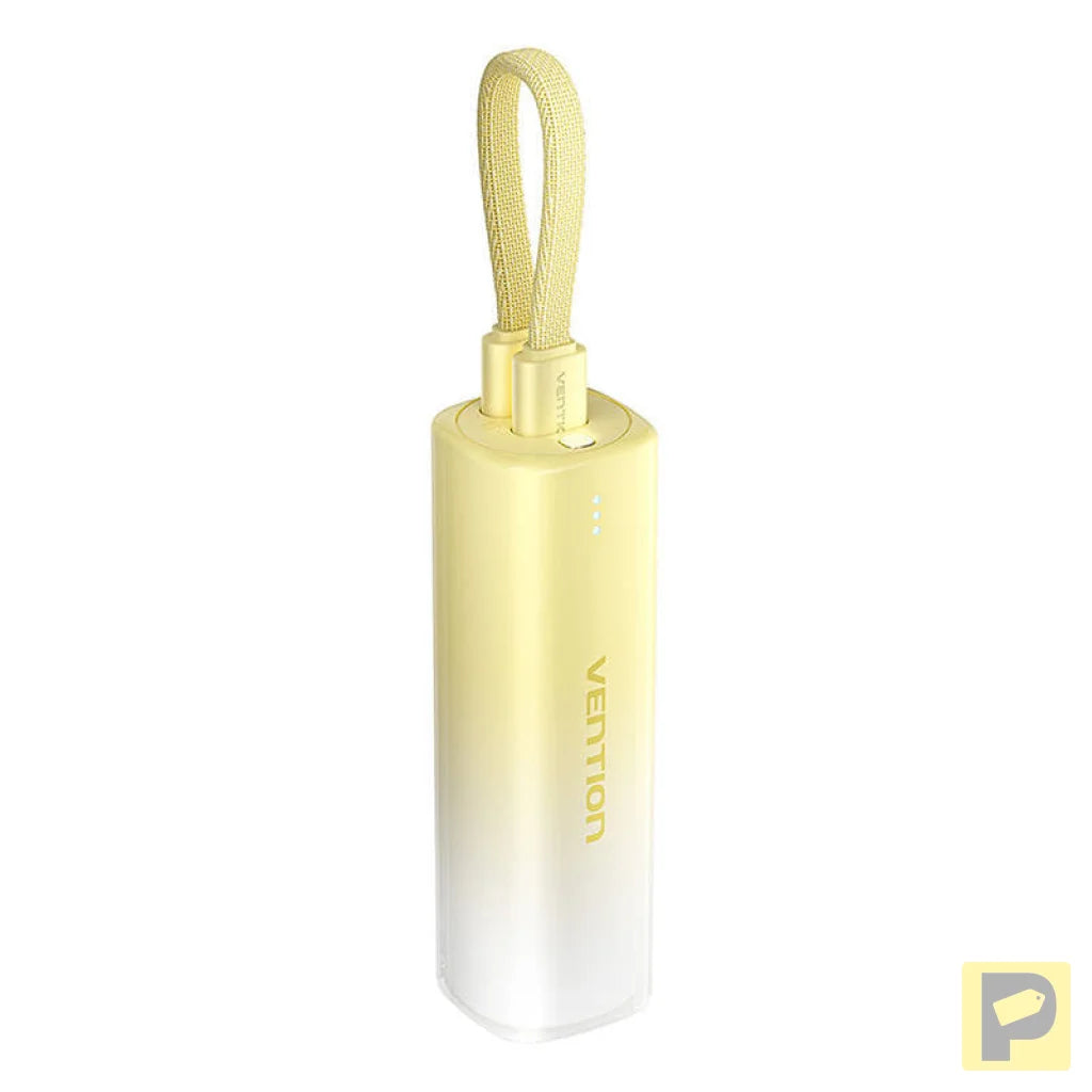 Powerbank 5000mAh Vention FHWY0 20W + USB-C to lightning cable (yellow).