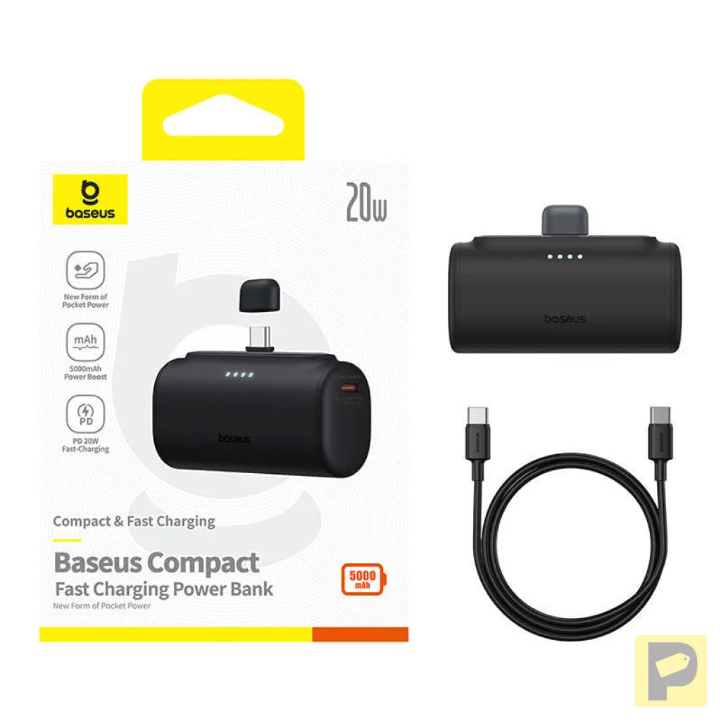 Powerbank Baseus Compact 5000mAh, 20W, USB-C (black)