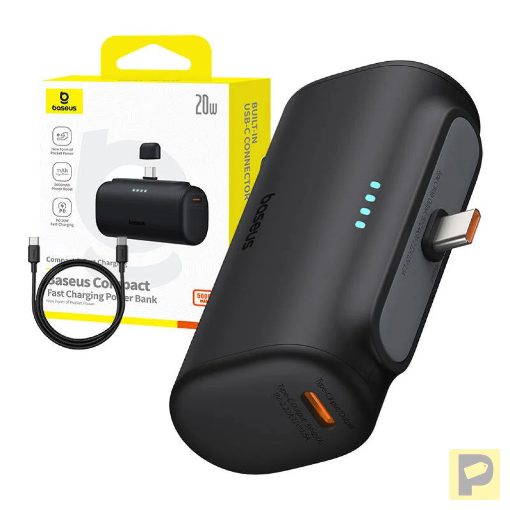 Powerbank Baseus Compact 5000mAh, 20W, USB-C (black)