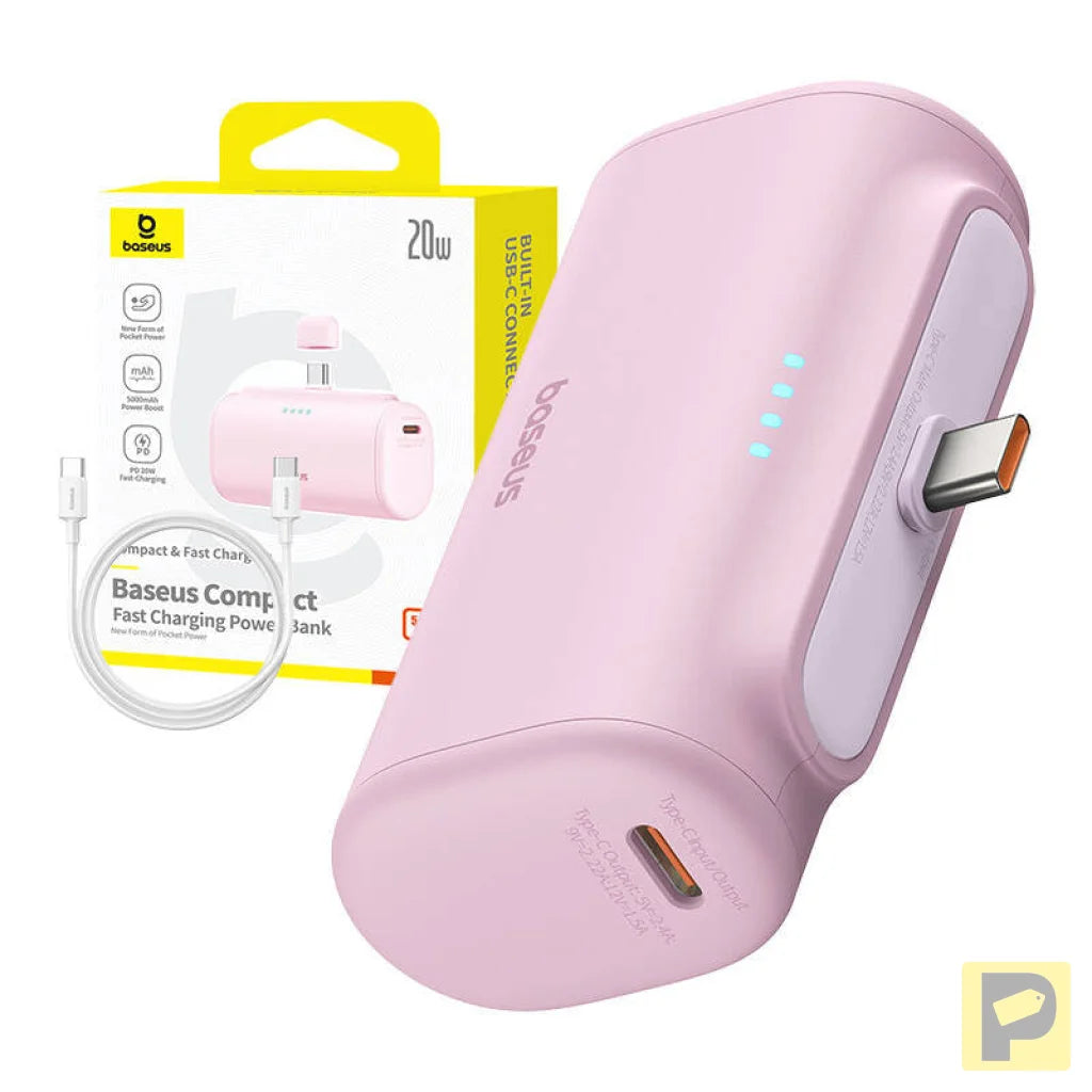 Powerbank Baseus Compact USB-C 5000mAh, 20W (pink)