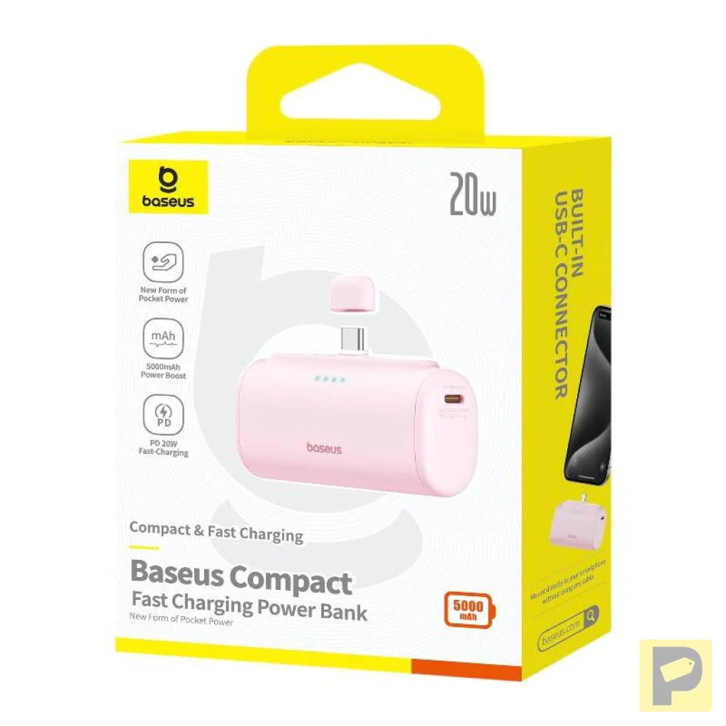 Powerbank Baseus Compact USB-C 5000mAh, 20W (pink)