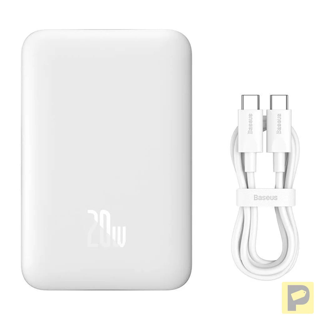 Powerbank Baseus Magnetic, 10000mAh, USB-C 20W, MagSafe (white)