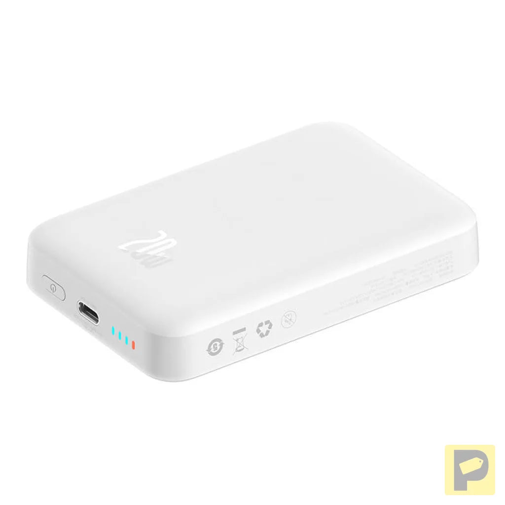 Powerbank Baseus Magnetic, 10000mAh, USB-C 20W, MagSafe (white)