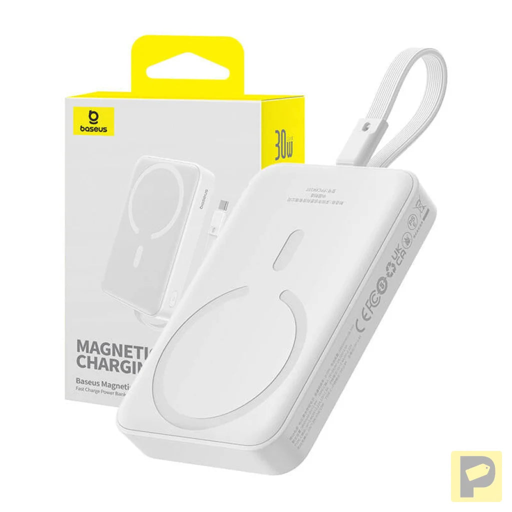 Powerbank Baseus Magnetic Mini 10000mAh, USB-C 30W MagSafe (white)