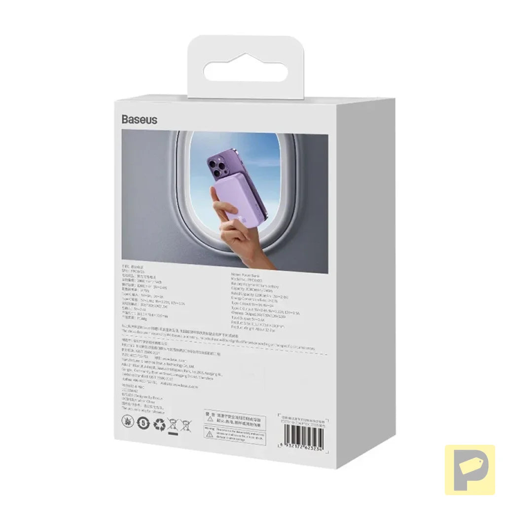 Powerbank Baseus Magnetic Mini 20000mAh, USB-C  20W MagSafe (purple)