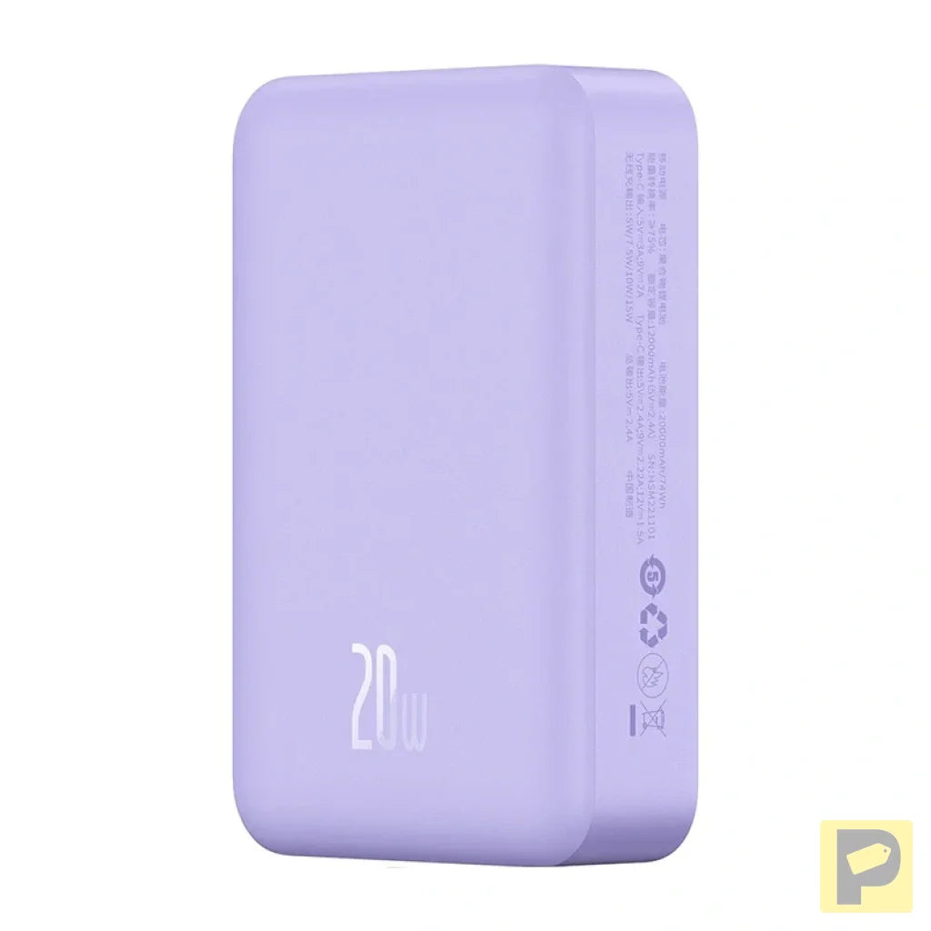 Powerbank Baseus Magnetic Mini 20000mAh, USB-C  20W MagSafe (purple)