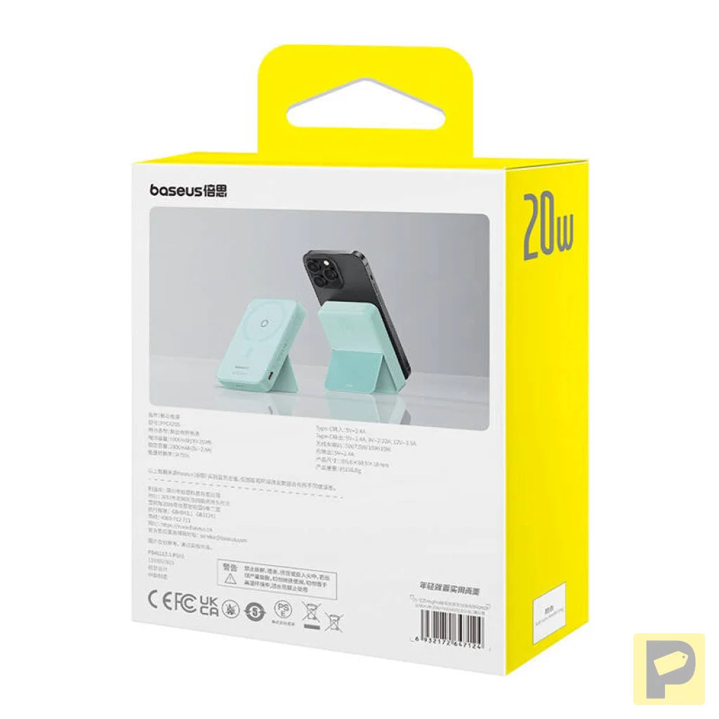 Powerbank Baseus MagPro Magnetic 5000mAh 20W, MagSafe (mint)