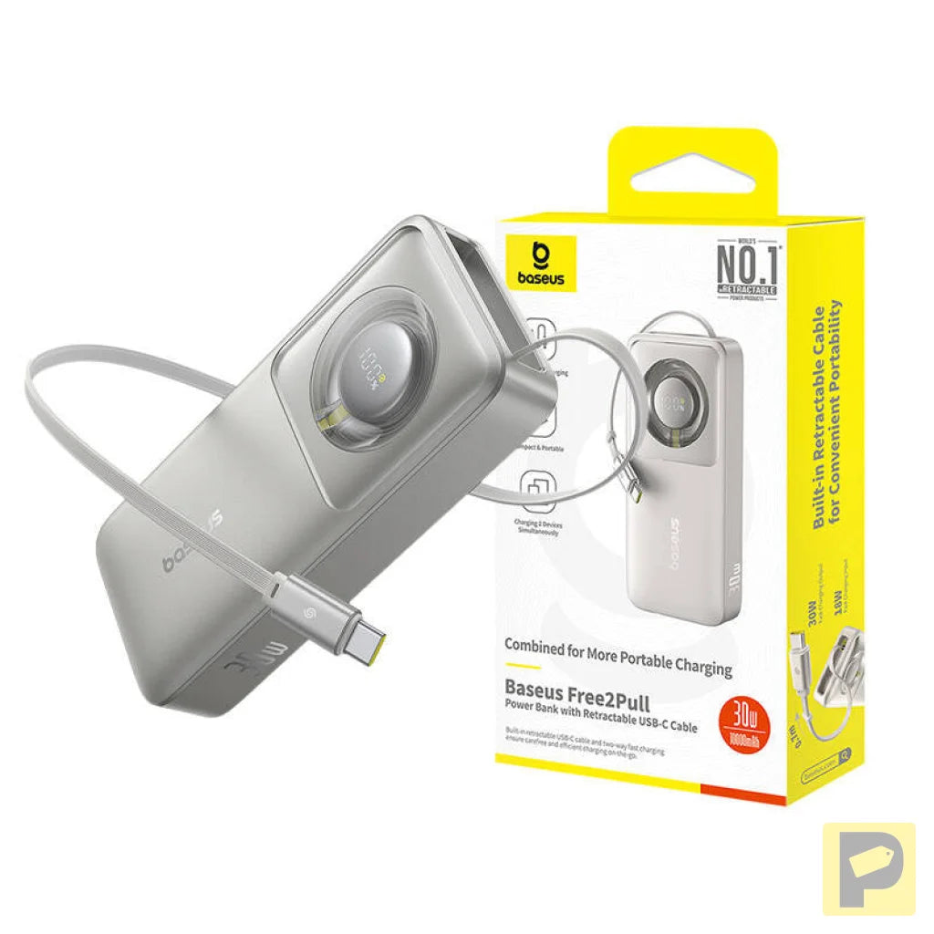 Powerbank Baseus OS Free2Pull 10000mAh 30W +cable (grey)