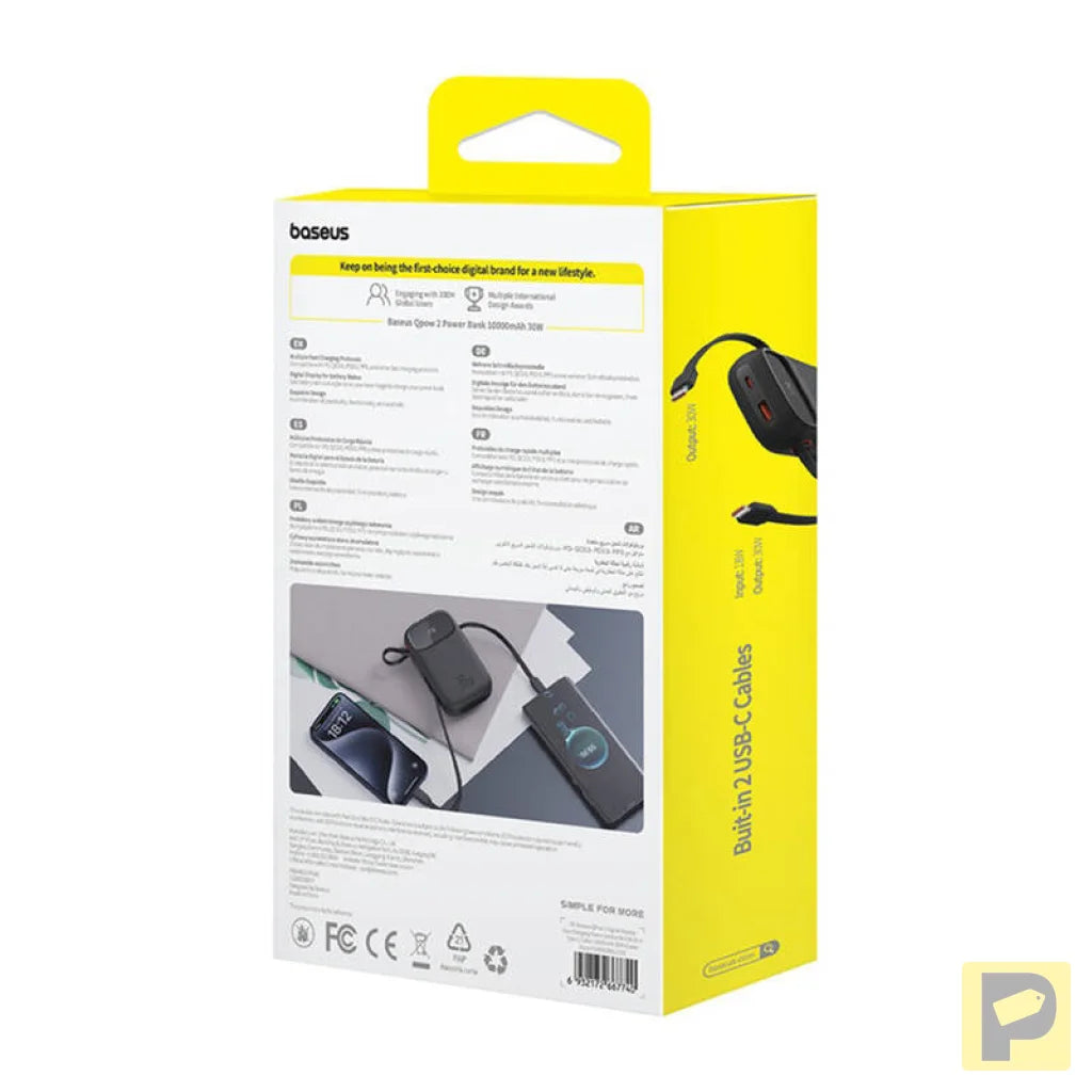 Powerbank Baseus QPow 2 10000mAh 30W 2xUSB-C (black)