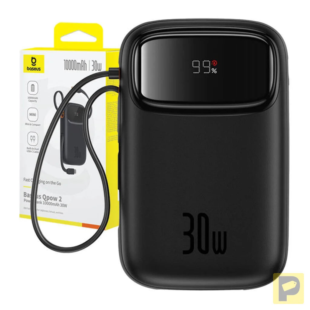 Powerbank Baseus QPow 2 10000mAh 30W 2xUSB-C (black)