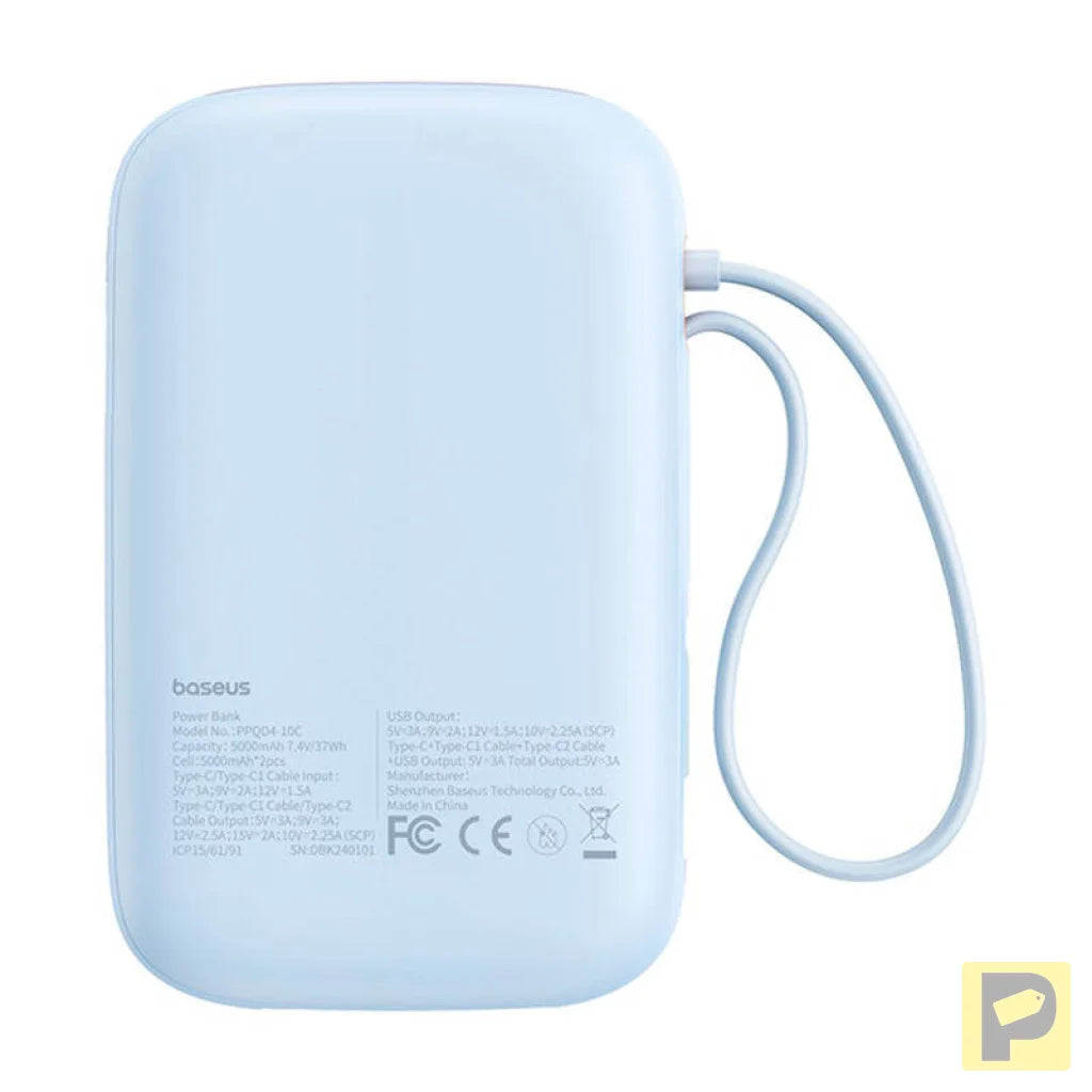 Powerbank Baseus QPow 2 10000mAh 30W 2xUSB-C (blue)