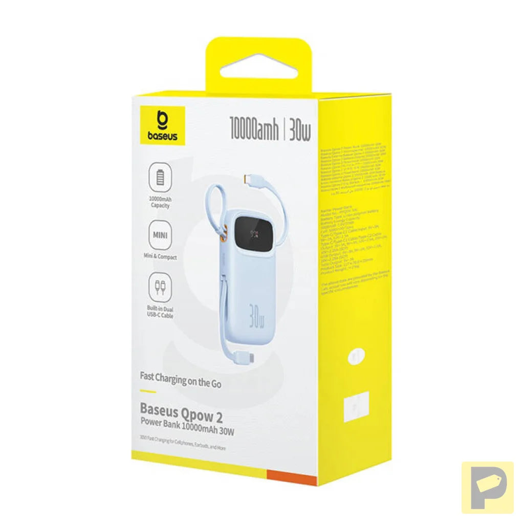 Powerbank Baseus QPow 2 10000mAh 30W 2xUSB-C (blue)