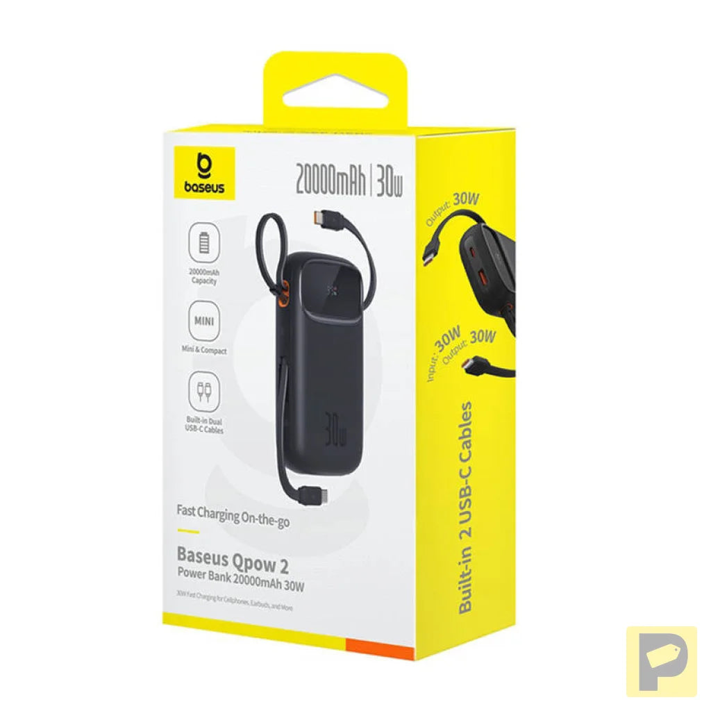Powerbank Baseus QPow 2 20000mAh 30W 2xUSB-C (black)