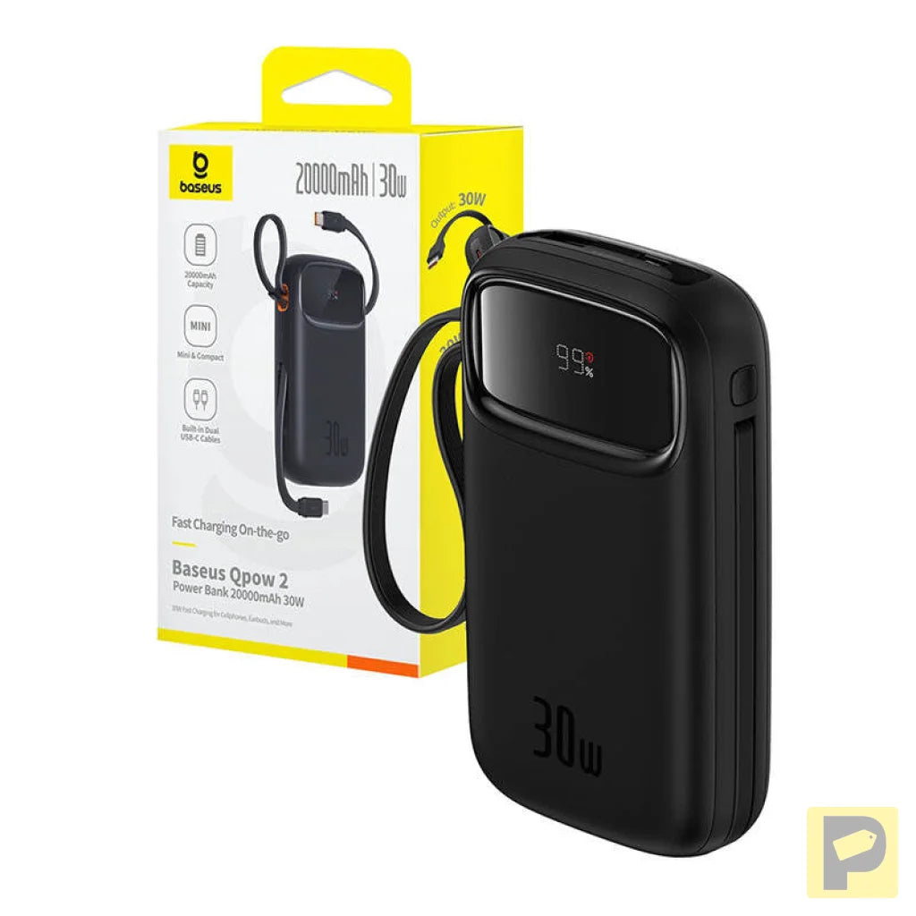 Powerbank Baseus QPow 2 20000mAh 30W 2xUSB-C (black)