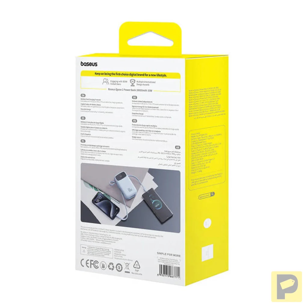 Powerbank Baseus QPow2 20000mAh 30W 2xUSB-C (blue)