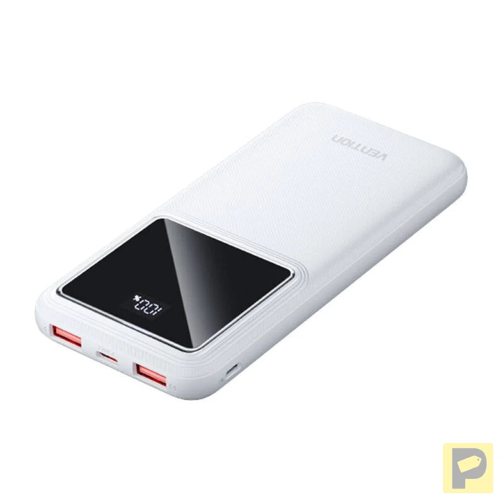 Powerbank, Vention, FHKW0,10000mAh, Micro-USB, USB-C, 2xUSB-A, 22.5W (white)