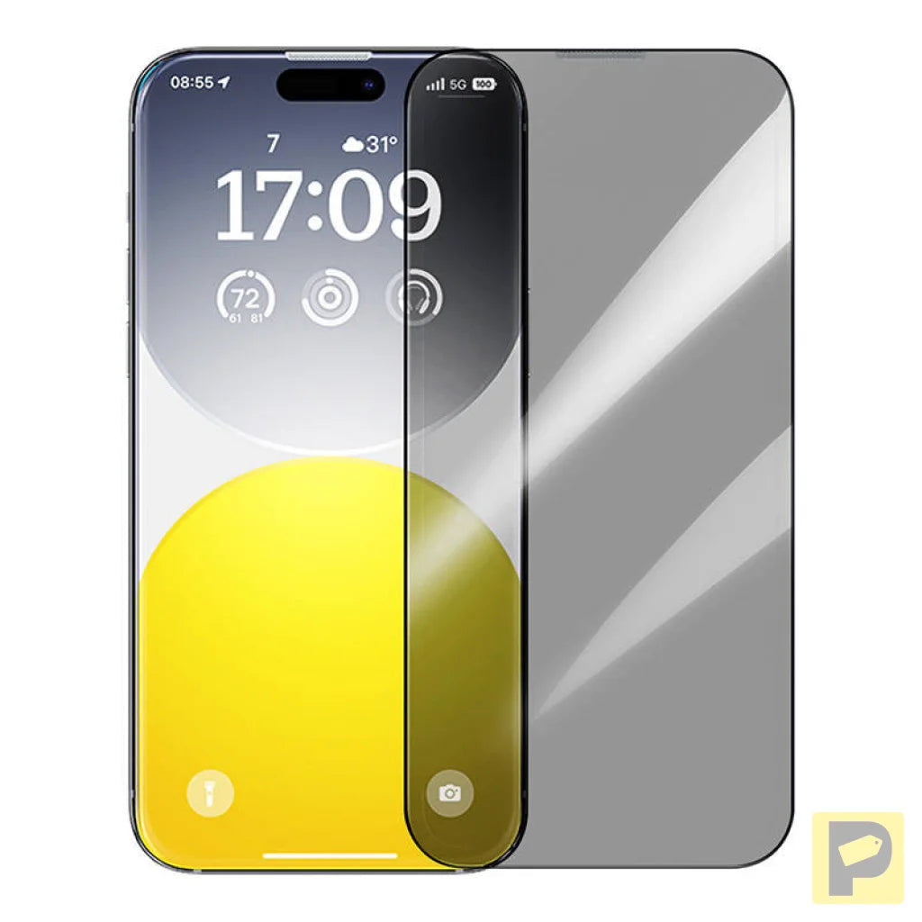 Privacy Protection Tempered Glass Baseus Sapphire iPhone 15